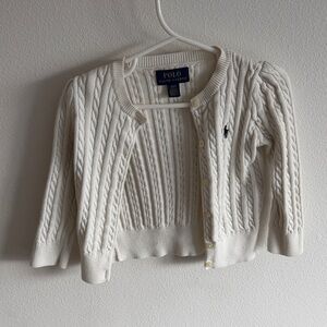 Polo by Ralph Lauren toddler  Cream Cable Knit Cardigan
